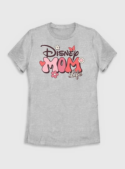 Disney Mom Life Retro Flowers Womens T-Shirt