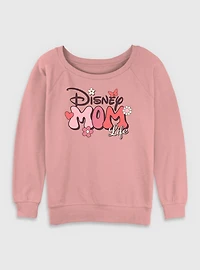 Disney Mom Life Retro Flowers Womens Slouchy Sweatshirt