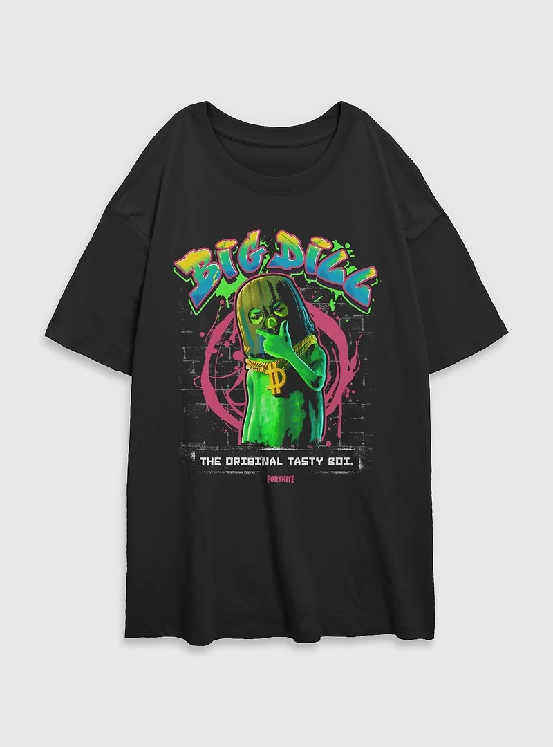 Fortnite Spray Paint Dill Womens Oversized T-Shirt