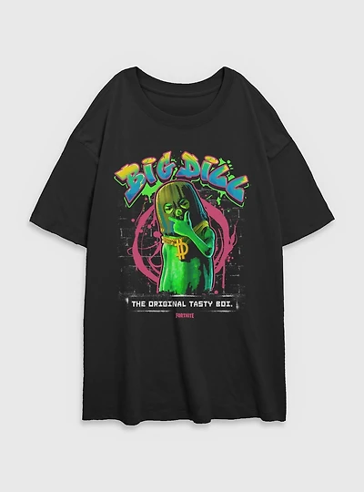 Fortnite Spray Paint Dill Womens Oversized T-Shirt