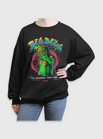 Fortnite Spray Paint Dill Womens Oversized Sweatshirt