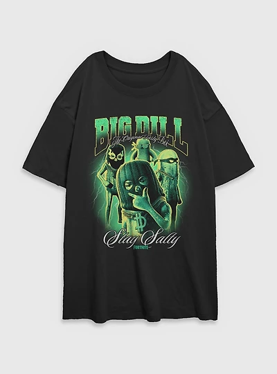Fortnite Big Dill Stay Salty Womens Oversized T-Shirt