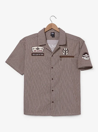 Star Wars The Mandalorian Din Djarin Striped Mechanic Woven Button-Up - BoxLunch Exclusive