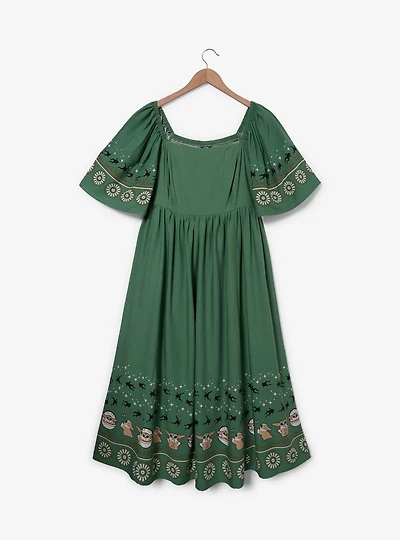 Star Wars The Mandalorian Grogu Patterned Flutter Plus Sleeve Dress - BoxLunch Exclusive