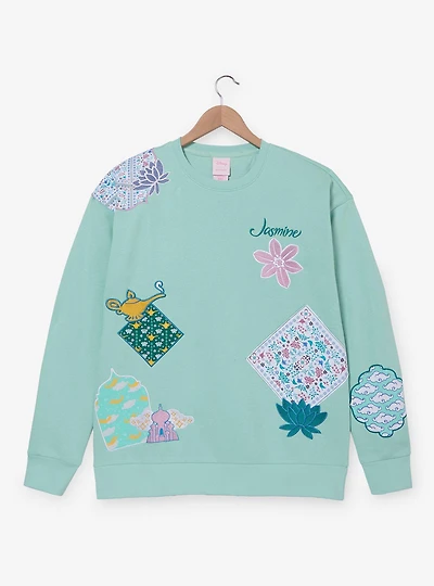 Disney Aladdin Jasmine Patchwork Icons Women's Crewneck - BoxLunch Exclusive