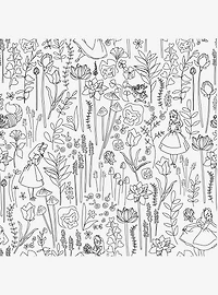 Disney Alice in Wonderland Black Garden Peel & Stick Wallpaper