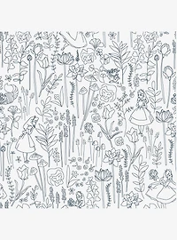Disney Alice in Wonderland Navy Garden Peel & Stick Wallpaper