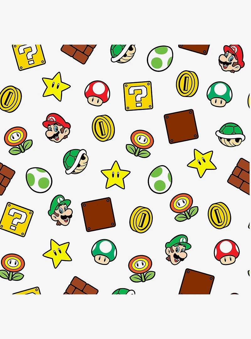 Super Mario Power Up Icons Red and Green Peel & Stick Wallpaper