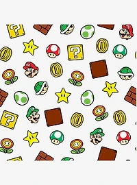 Super Mario Power Up Icons Red and Green Peel & Stick Wallpaper