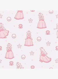 Super Mario Princess Peach Pink Peel & Stick Wallpaper