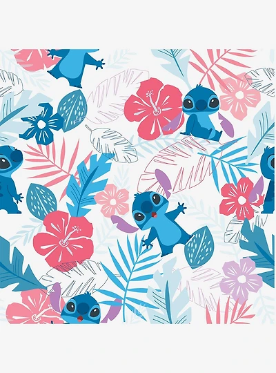 Disney Lilo & Stitch Tropical Flowers Pink Peel & Stick Wallpaper