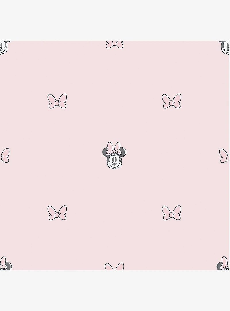 Disney Minnie Mouse Sweet Bows Pink Peel & Stick Wallpaper