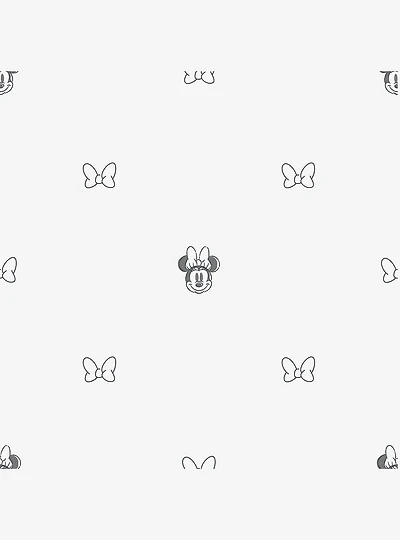 Disney Minnie Mouse Sweet Bows Black and White Peel & Stick Wallpaper