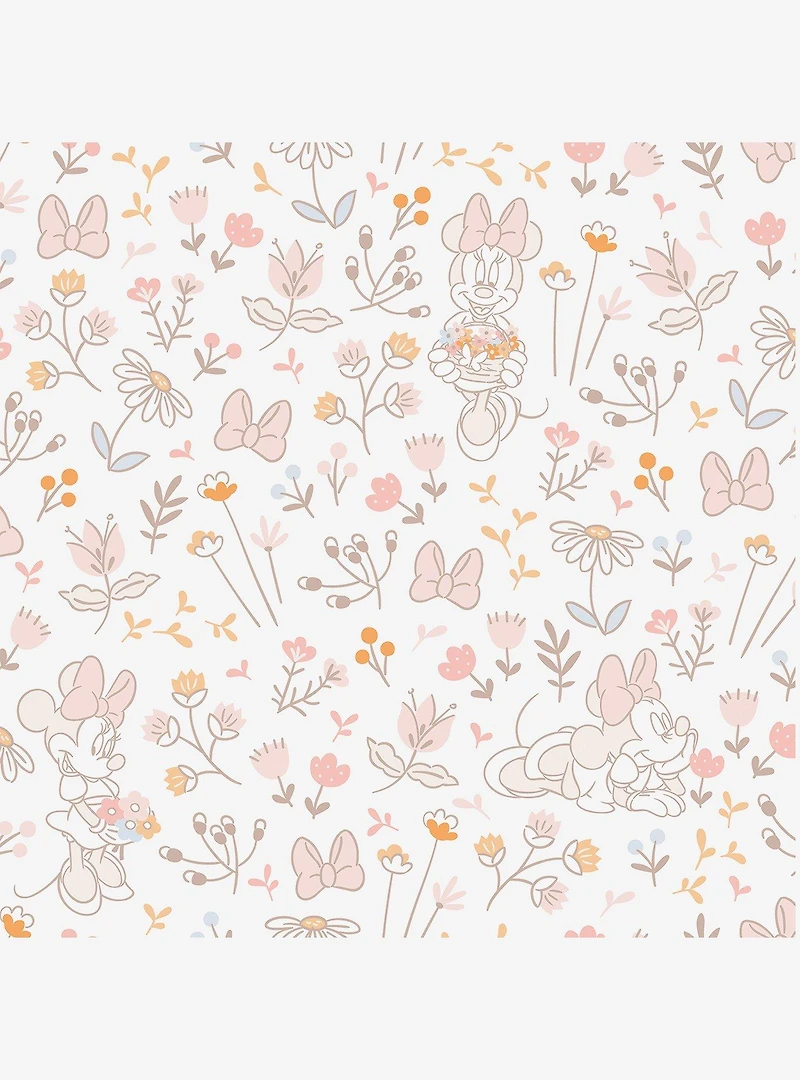 Disney Minnie Mouse Pretty as a Flower Pink Peel & Stick Wallpaper