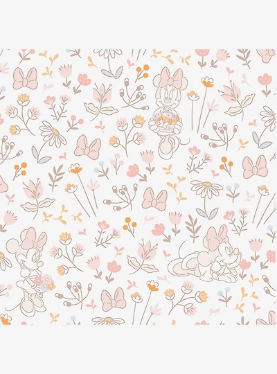 Disney Minnie Mouse Pretty as a Flower Pink Peel & Stick Wallpaper