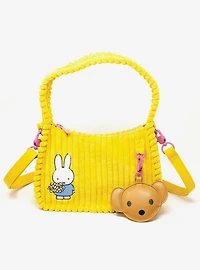 Whatever! Makes You Happy x Miffy Yellow Corduroy Crossbody Bag with Charm