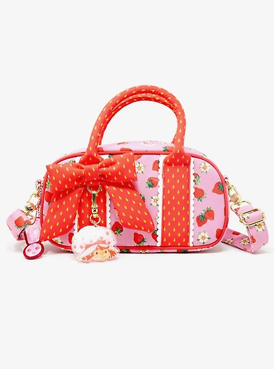 Whatever! Makes You Happy x Strawberry Shortcake Strawberries Allover Print Mini Duffle Crossbody Bag With Bag Charm