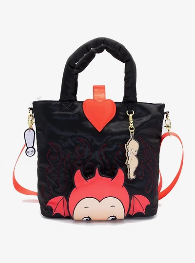 Whatever! Makes You Happy Kewpie Devil Puffy Tote Bag with Angel Charm