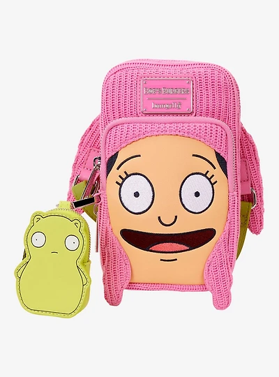 Loungefly Bob's Burgers Louise Figural Crossbody Bag with Glow-in-the-Dark Coin Purse