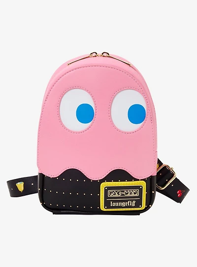 Loungefly PAC-MAN Pinky Ghost Glow-in-the-Dark Sling Crossbody