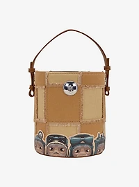 Loungefly Star Wars The Mandalorian Grogu & Anzellans Canvas Crossbody Bucket Bag with Coin Purse