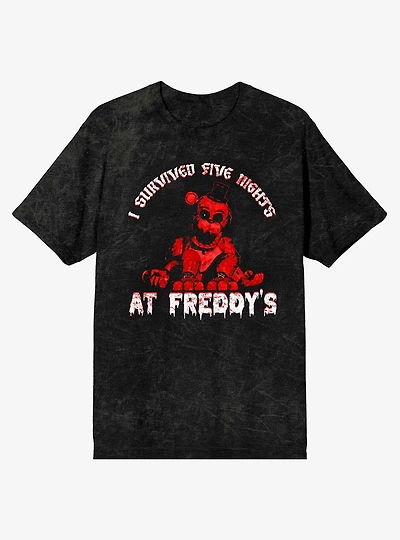 Five Nights At Freddy's I Survived Mineral Wash T-Shirt
