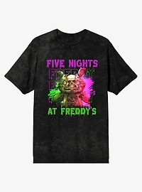 Five Nights At Freddy's Split Robotic Mineral Wash T-Shirt
