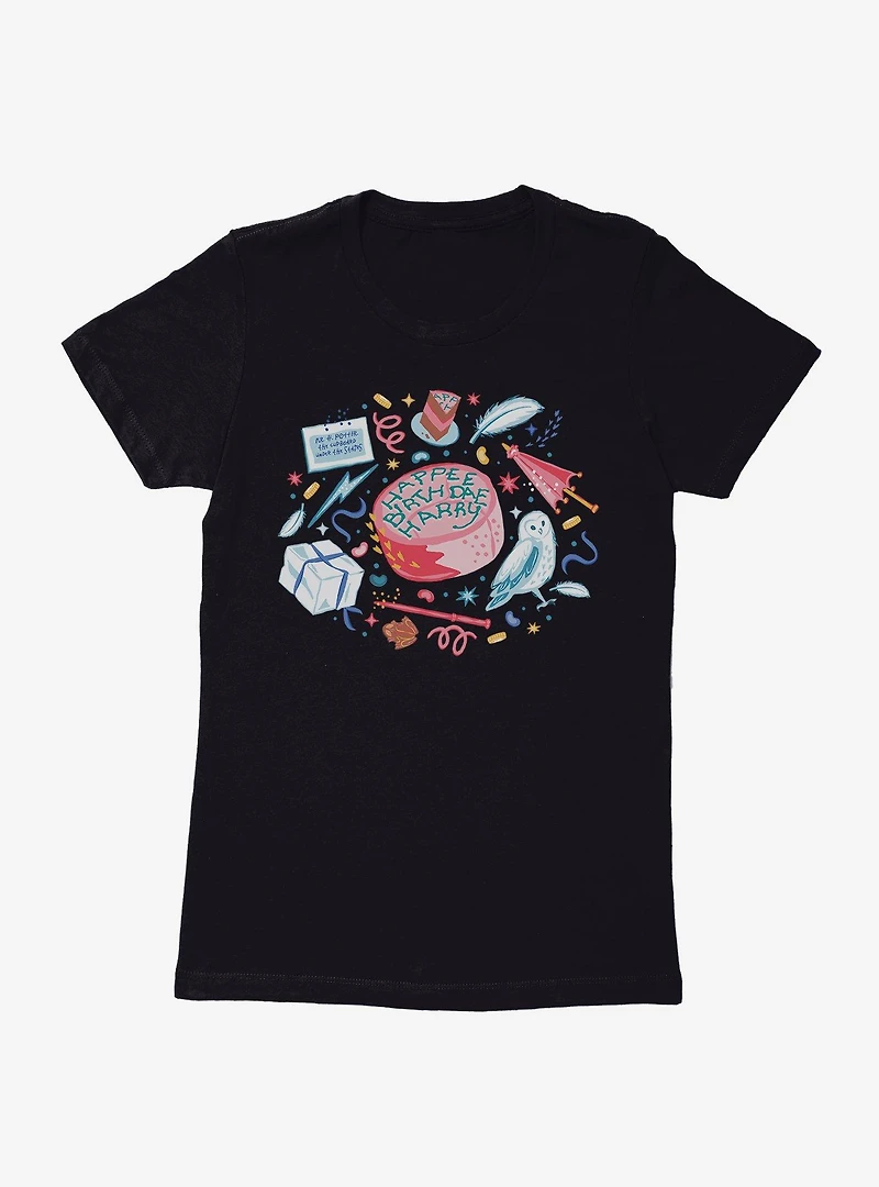 Harry Potter Happee Birthdee Cake Womens T-Shirt