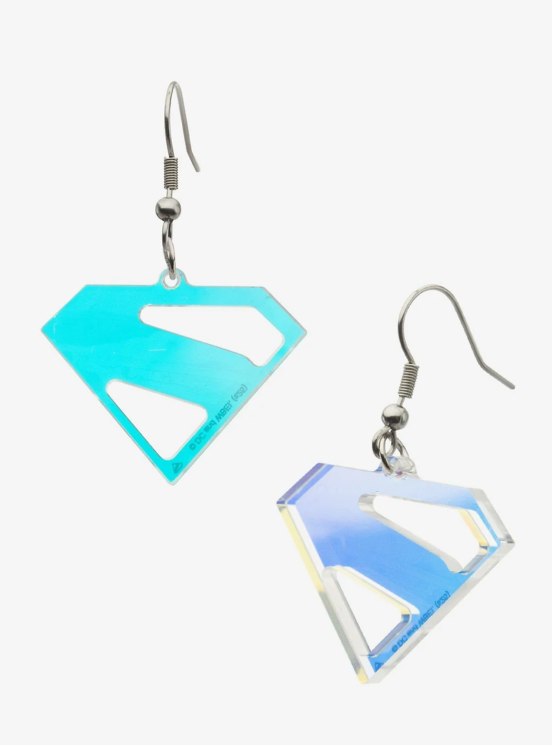 DC Comics Superman Iridescent Transparent Earrings
