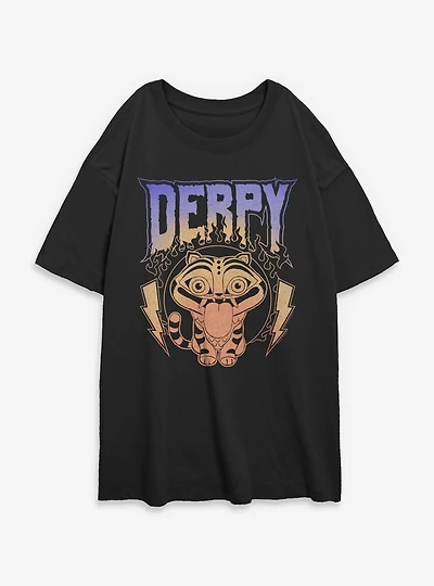 KPop Demon Hunters Derpy The Tiger Retro Metal Womens Oversized T-Shirt