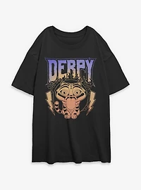 KPop Demon Hunters Derpy The Tiger Retro Metal Womens Oversized T-Shirt