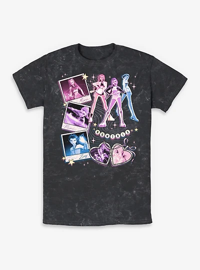 KPop Demon Hunters Huntrix Instant Picture Collage Mineral Wash T-Shirt