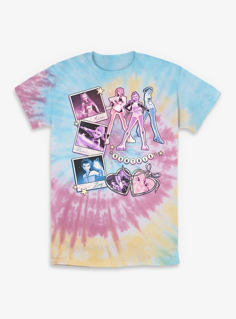 KPop Demon Hunters Huntrix Instant Picture Collage Tie-Dye T-Shirt