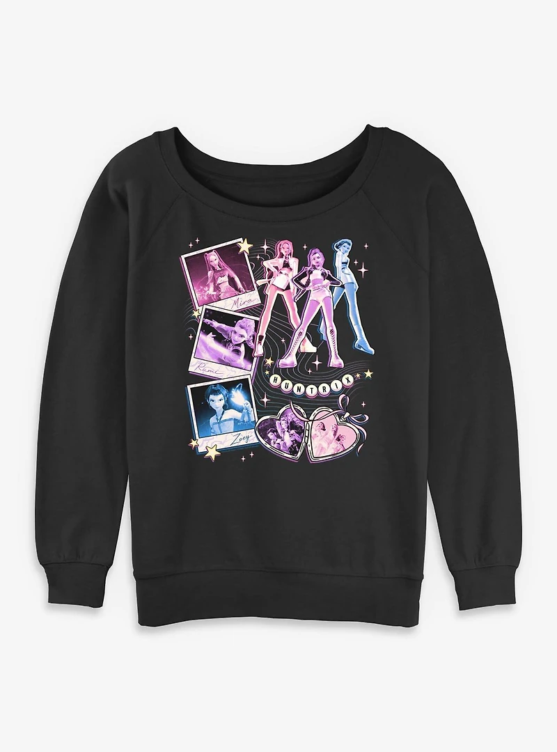 KPop Demon Hunters Huntrix Instant Picture Collage Womens Slouchy Sweatshirt