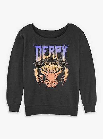 KPop Demon Hunters Derpy The Tiger Retro Metal Womens Slouchy Sweatshirt