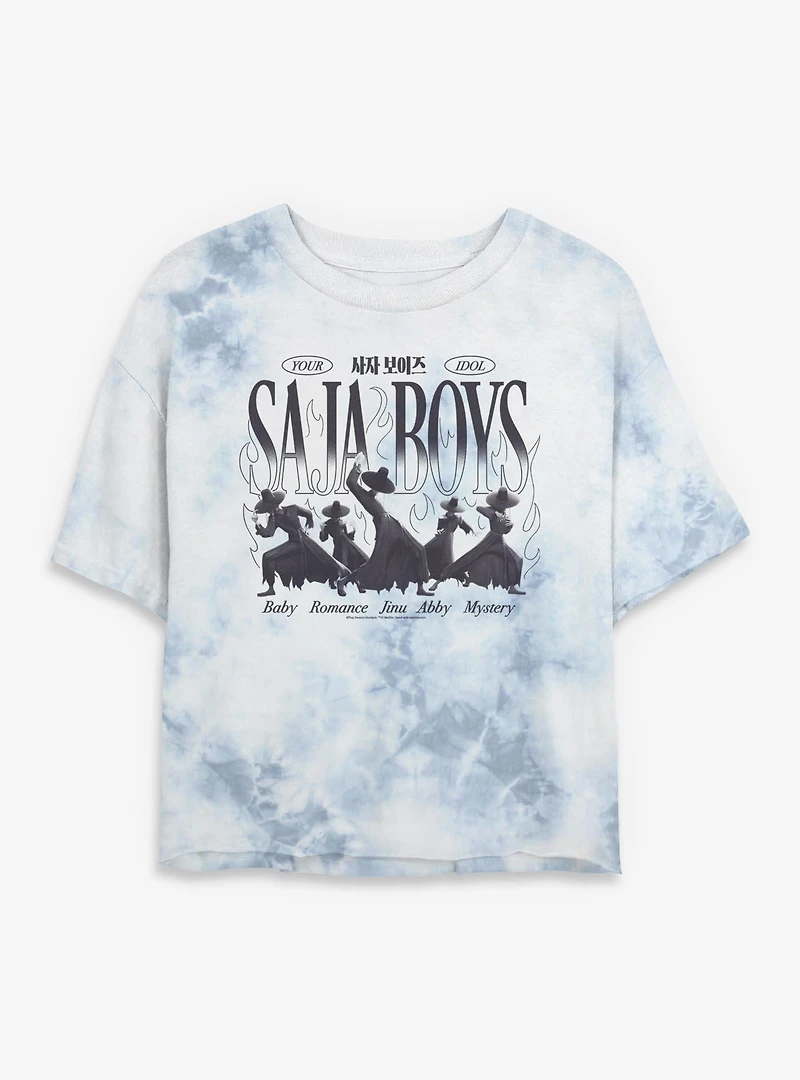 KPop Demon Hunters Your Idol Saja Boys Tie Dye Crop Womens T-Shirt
