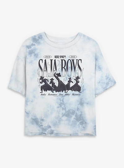 KPop Demon Hunters Your Idol Saja Boys Tie Dye Crop Womens T-Shirt