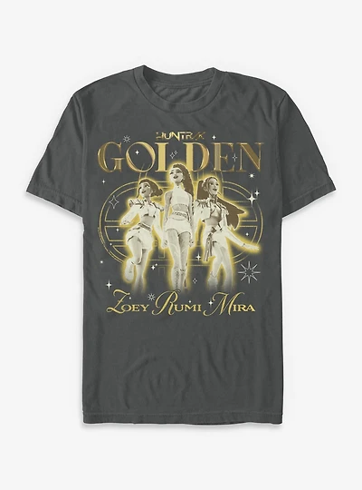 KPop Demon Hunters Huntrix Golden Trio Garment Dye T-Shirt