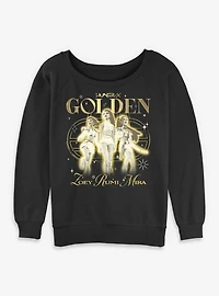 KPop Demon Hunters Huntrix Golden Trio Womens Slouchy Sweatshirt