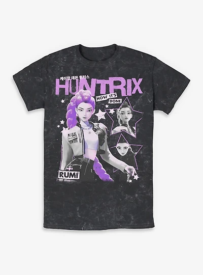 KPop Demon Hunters Huntrix Rumi Stars Collage Mineral Wash T-Shirt
