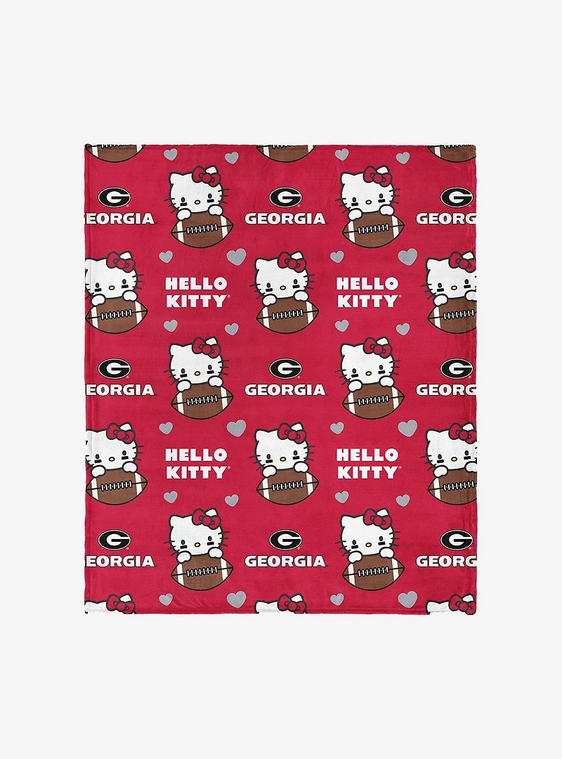 Georgia Bulldogs Football Ready Hello Kitty Cloud Throw Blanket