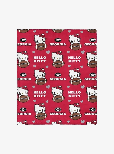 Georgia Bulldogs Football Ready Hello Kitty Cloud Throw Blanket