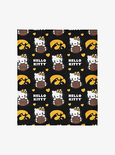 Iowa Hawkeyes Football Ready Hello Kitty Cloud Throw Blanket