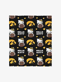 Iowa Hawkeyes Football Ready Hello Kitty Cloud Throw Blanket