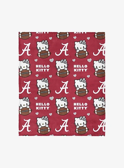 University of Alabama Crimson Tide Football Ready Hello Kitty Cloud Throw Blanket