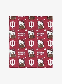 Indiana Hoosiers Football Ready Hello Kitty Cloud Throw Blanket