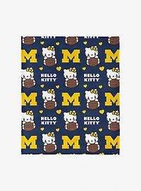 Michigan Wolverines Football Ready Hello Kitty Cloud Throw Blanket