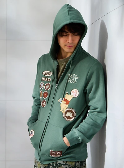 Disney Winnie the Pooh Badges Zippered Hoodie — BoxLunch Exclusive
