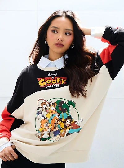Disney A Goofy Movie Characters Color Block Crewneck - BoxLunch Exclusive