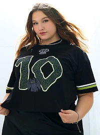 DreamWorks How To Train Your Dragon Toothless Women's Plus Cropped Football Jersey - BoxLunch Exclusive